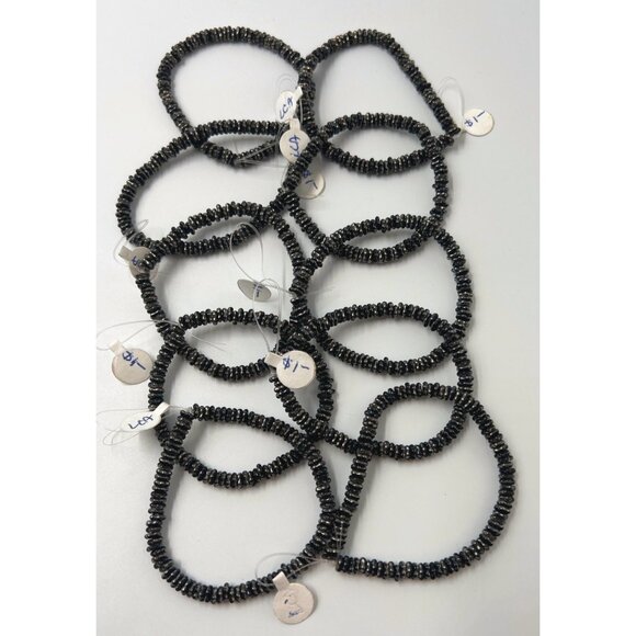 Flower Spacer Bead 100 Per Strand Black Silver Jewelry - Picture 5 of 6